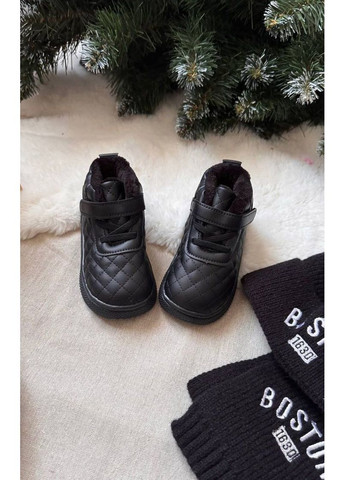 Цветные зимние детские ботинки цвет черный 10956 No Brand