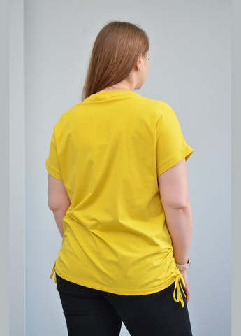 Желтая всесезон женская повседневная футболка, жёлтая (xl, 2xl, ) 3xl No Brand