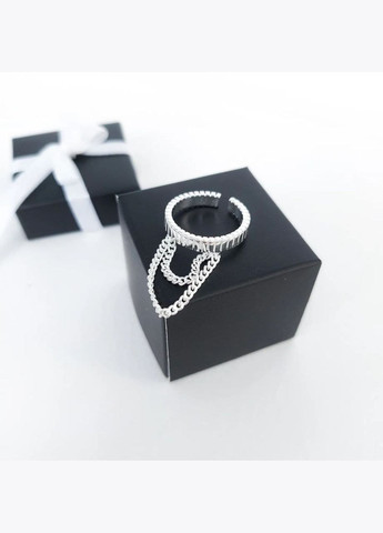Каблучка жіноча з ланцюжком посріблена DeKolie (296481812)