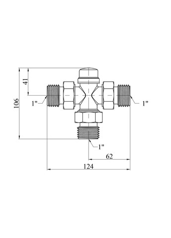 Трьохходовий клапан 1" ЗЗЗ латунний KR-4300 Karro (332976207)