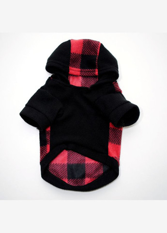 Тепле худі для котів з капюшоном Pet Style "Велика клітинка" Червоночорна M No Brand - (323235924)