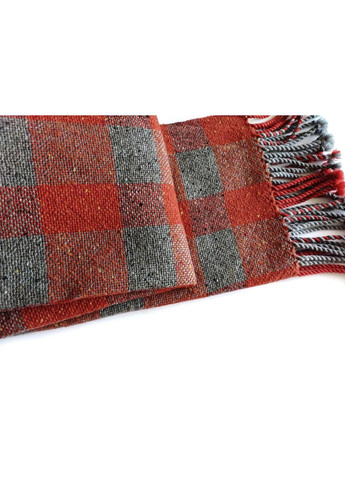 Тканый терракотово-серый твидовый шарф ручной работы в клетку No Brand (365818552)