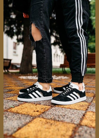 Чорні кросівки gazelle core black cloud white gold - bb5476 No Brand