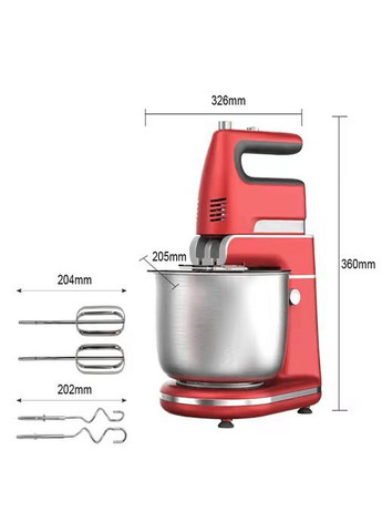 Стаціонарний міксер з нержавіючої сталі електричний кухонний комбайн тістоміс з чашею 4 л з 6 швидкостями 500 Вт (EM442) Sokany (372478386)
