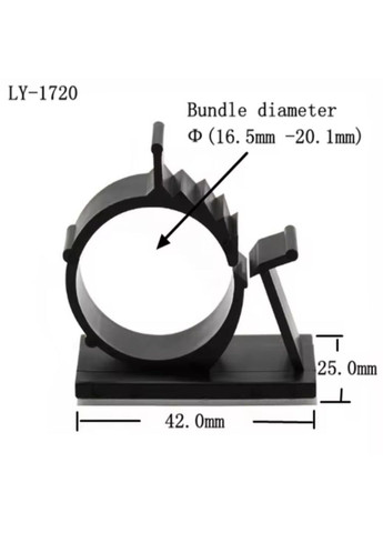 Фиксатор-зажим кабеля органайзер для крепления проволоки гофры стяжки самоклеящиеся 3М X 20 шт Черный Captain (360547098)