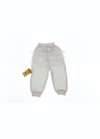 Белые демисезонные джоггеры штаны для девочки трикотажные с рюшами белые 68 см (33179) BABYKROHA