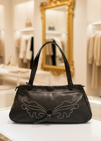 Жіноча шкіряна сумка Чорний Manufac (363261818)