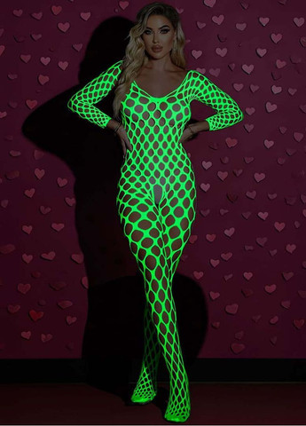 Сексуальный соблазнительный эротический бодистокинг боди комбинезон сетка (светящаяся во тьме) - эротическое белье NDS (366873829)