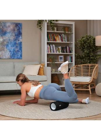 Роллер массажер (валик, ролик) EVA 33см HS-A033YG черный Hop-Sport (361951562)