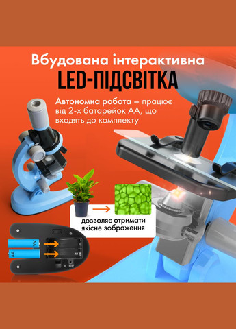Микроскоп детский учебный 100х - 1200x No Brand (342418083)