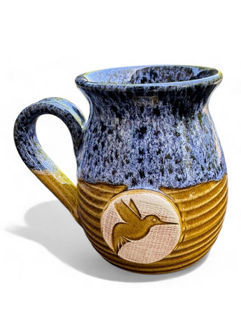 Чашка синьо-жовта ручної роботи Пташка Viking (292565340)