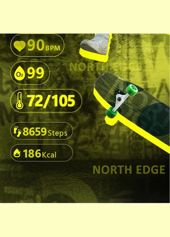 Годинник чоловічий водонепроникний Mars 2 Синій North Edge (335834862)