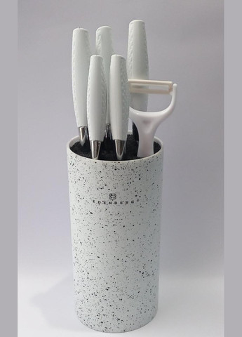 Набор ножей EB5103white с подставкой 7 предметов керамическая овощечистка белый Edenberg (322581933)