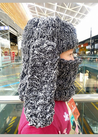 Сіра рябочка шапка-балаклава з вухами 2 Льва (354331490)