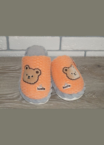 Кімнатні тапочки для дівчинки з ведмедиком помаранчеві No Brand acorus (288577139)