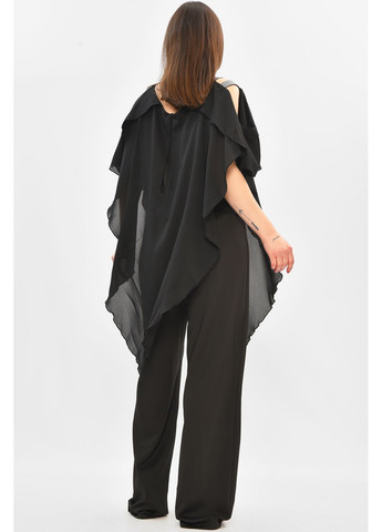Комбинезон женский полубатальный черного цвета Let's Shop комбинезон-брюки однотонный чёрный денил полиэстер
