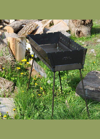 Мангал-чемодан 3 мм на 10 шампуров, раскладной жаровня гриль No Brand (347311586)