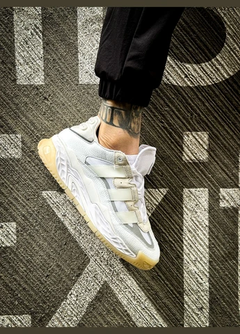 Білі всесезон кросівки чоловічі і жіночі adidas niteball white beige | адідас найтбол білі бежеві No Brand