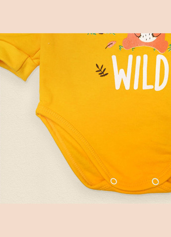 Трикотажний боді з начосом на осінь зиму Wood Жовтогарячий dexter's (303345952)