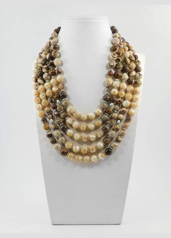 Бусы "Карамельные ряды" Перламутр, Яшма Fursa fashion (322316524)