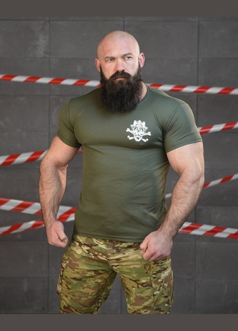 Тактическая потоотводящая футболка с принтом олива No Brand (321791032)