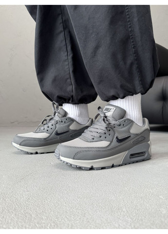 Серые демисезонные кроссовки мужские nike air max 90 grey найк аир макс 90 No Brand