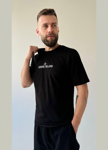 Черная легкая футболка с лого с коротким рукавом Vakko