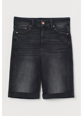 Жіночі джинсові бермуди Slim Fit (56968) W40 Чорні H&M (291558094)