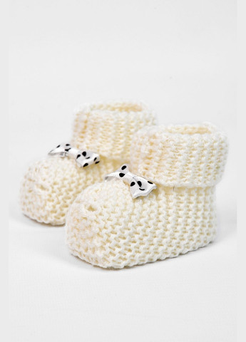 Молочные пинетки детские для девочки вязаные молочного цвета Let's Shop