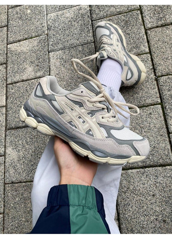 Серые демисезонные кроссовки мужские asics gel-nyc grey beige асикс гель нюк No Brand