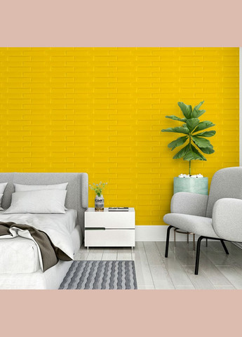3D панель самоклеюча кладка жовта 700х770х7мм (037) SW-00000302 Sticker Wall (298284511)