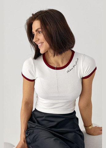 Короткая футболка с контрастной окантовкой Lurex - (328633506)