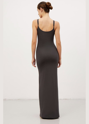 Серое платье приталенное макси l base серый 621 Papaya