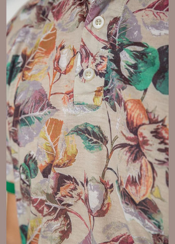 Цветная футболка-поло мужское с принтом, цвет бежево-зеленый, 247r314 для мужчин Ager