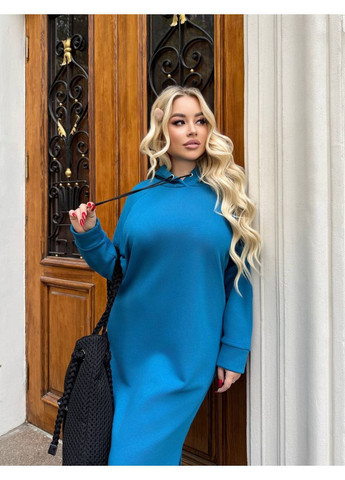 Голубое женское платье-худы на флисе Osoblyva