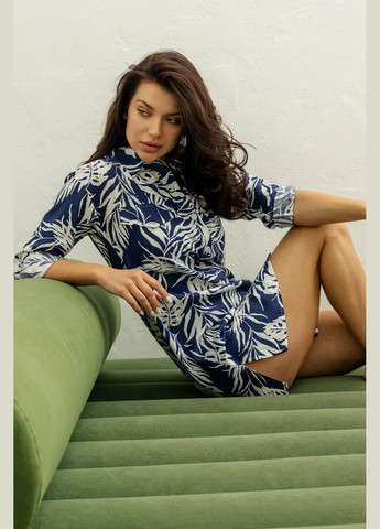 Синя спортивна, повсякденний, кежуал сукня-сорочка Seventeen з квітковим принтом