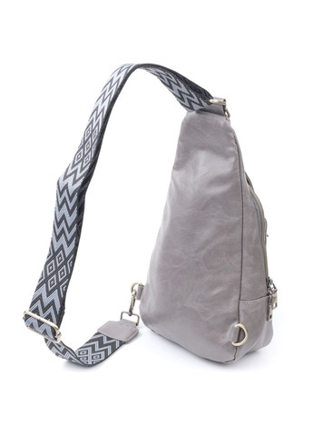 Зручна жіноча сумка з екошкіри з акцентом на текстильну лямку 22777 Vintage (331910698)