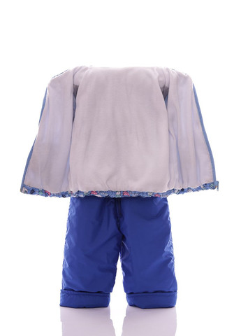 Голубой демисезонный комбинезон на флисе для девочки со снеговичками ноль кроха синий см (27996) BABYKROHA