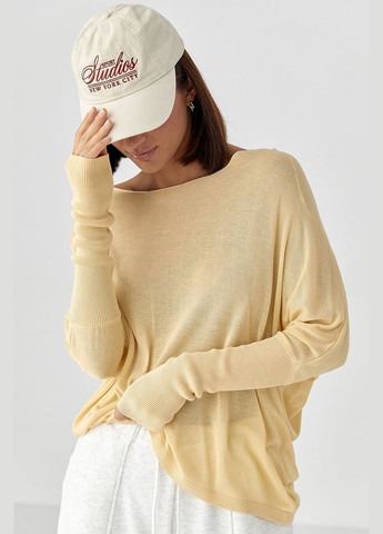 Джемпер вільного крою з необробленою горловиною Lurex (344030184)