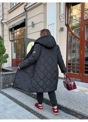 Чорна зимня жіноча куртка-пальто куртка-пальто FINO Mode