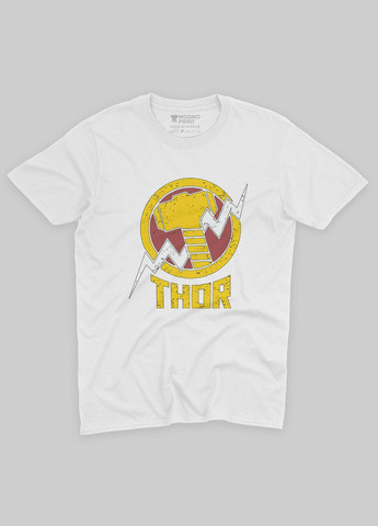Белая летняя мужская футболка с принтом супергероя - тор (ts001-1-whi-006-024-006-f) Modno