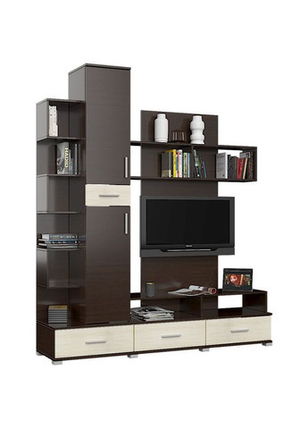 Стінка для вітальні Бриз/Пенал 18 венге/дуб молочний (EVR-2247) Еверест (311683785)