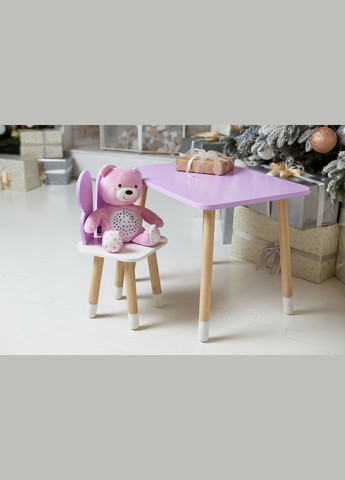 Дитячий прямокутний стіл і стільчик метелик із білим сидінням. Столик фіолетовий дитячий No Brand (361259109)