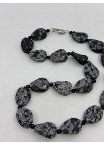 Намисто зі снігового обсидіану 45 см Чорний No Brand (363829967)