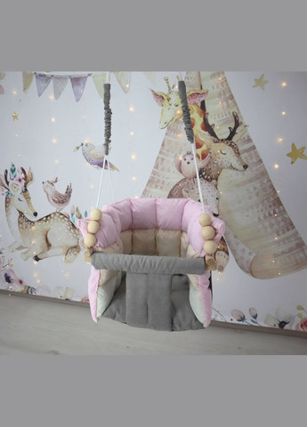 Подвесные качели Мальвинка с матрасом, сиденье из велюра! качели для детей No Brand (316221735)