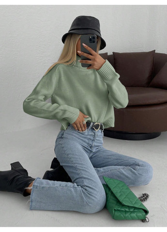 Мятный демисезонный свитер SHEIN