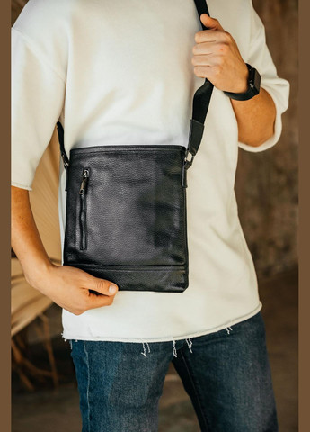 Сумка кожаная мужская функциональная черная NIUNIU (296662358)