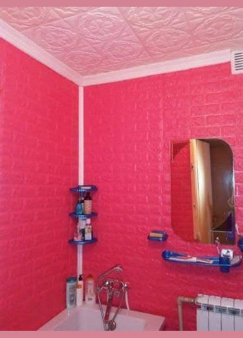 3D панель самоклеющаяся кирпич Темно-розовый 700x770x7мм (006-7) SW-00000061 Sticker Wall (300241845)