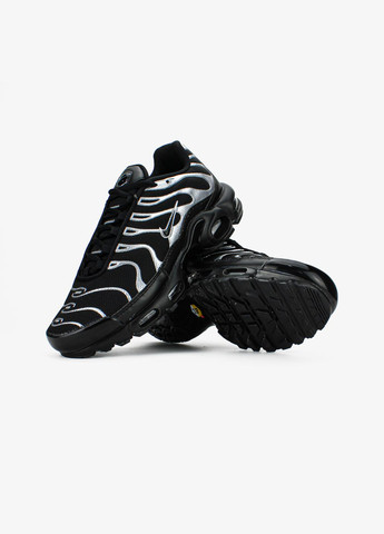 Чорні Осінні кросівки чоловічі nike air max plus “black/metallic silver" | найк аір макс плюс чорні No Brand