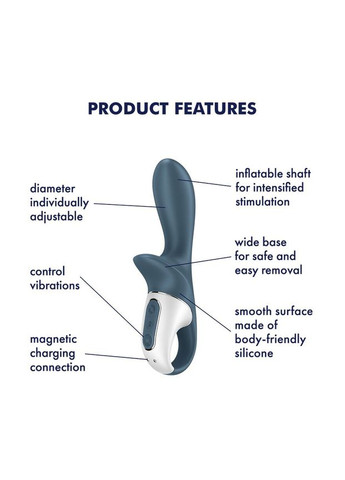 Анальный надувной вибратор Air Pump Booty 2 Satisfyer (366876736)